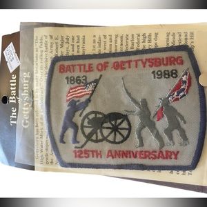 VINTAGE BATTLE OF GETTYSBURG 125TH ANNIVERSARY EMBROIDERED PATCH 1986 unopened